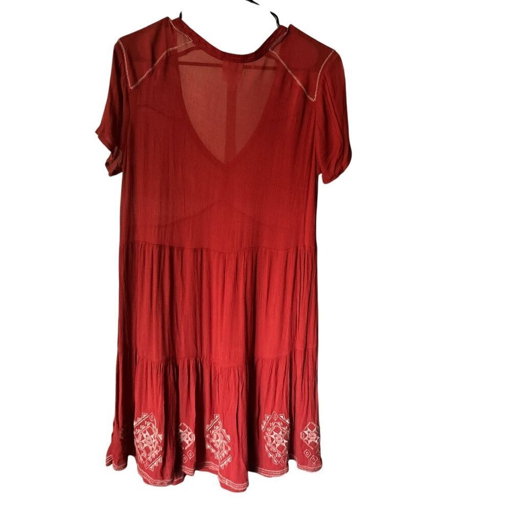 Knox Rose Women's Dark Orange Lightweight Dress - Picture 3 of 7
